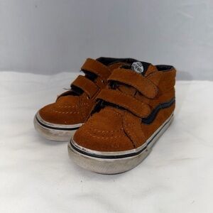 Vans Brown Kids Sneakers with Velcro